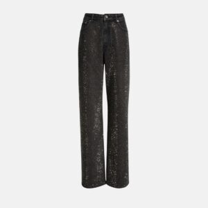Midnight Spark – Jeans Preto com Brilhos