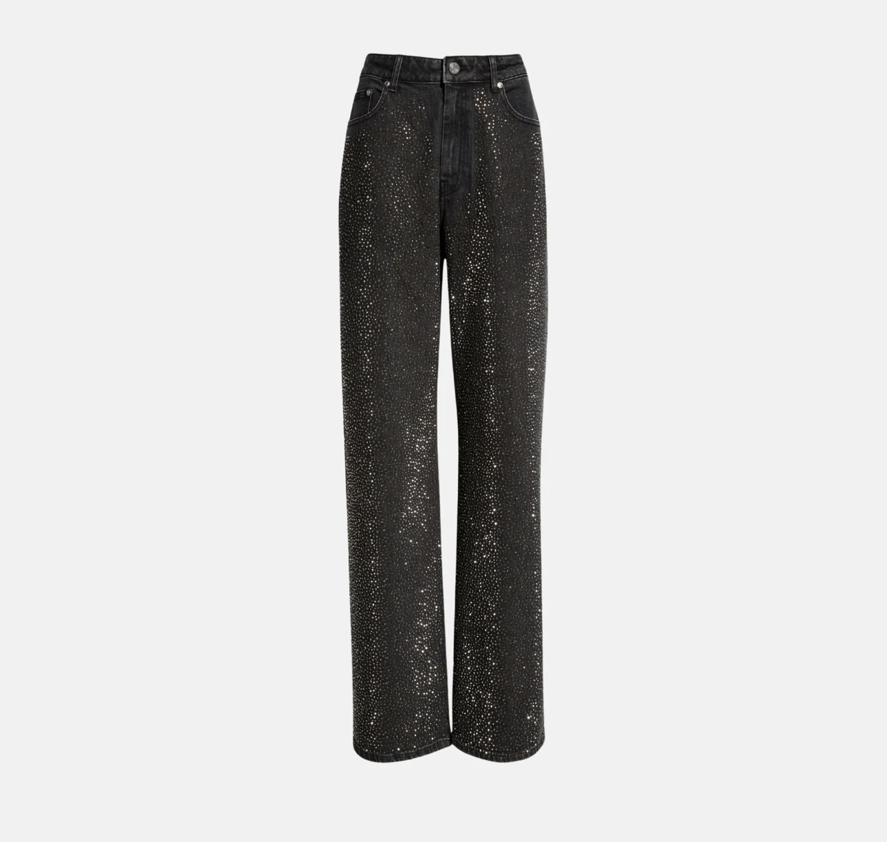 Midnight Spark – Jeans Preto com Brilhos