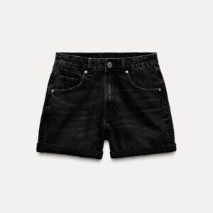 Short Luísa Vial Black Folded